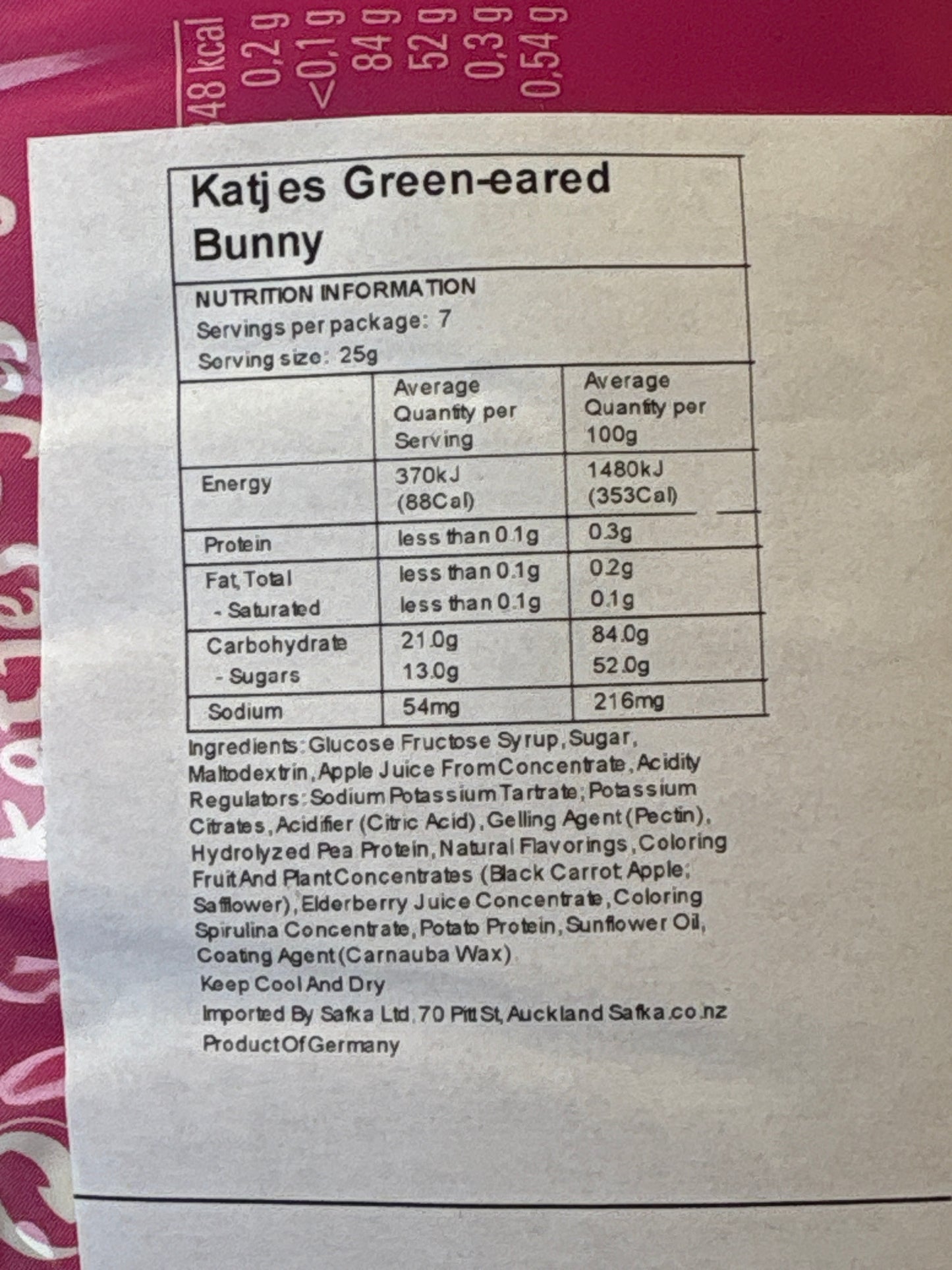 Katjes Green Eared Bunny 175g
