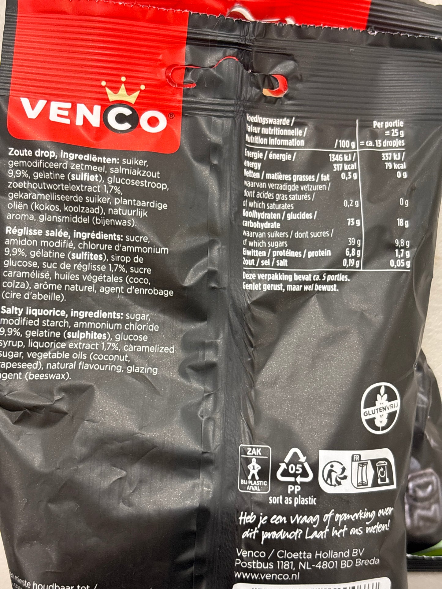 Venco Dubbel Zout Licorice (Double Salt) 120g
