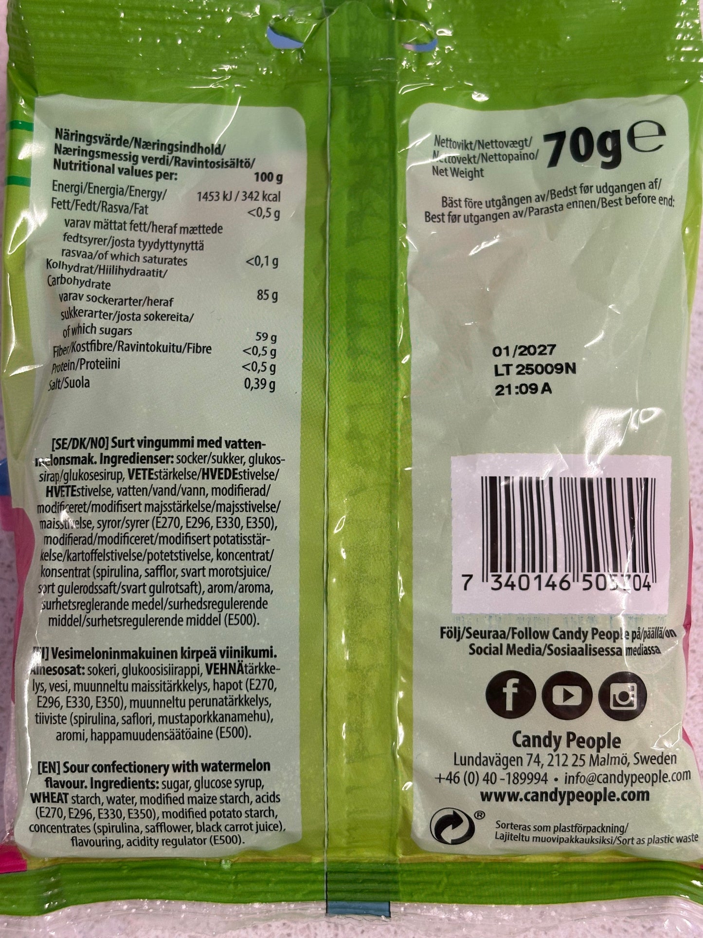 Candy People Sour Watermelon Minis 70g