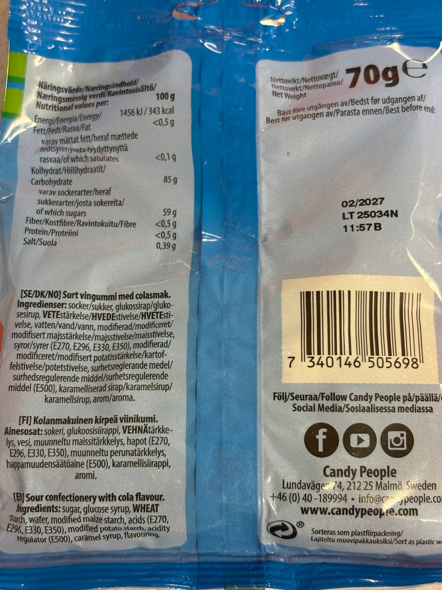 Candy People Sour Cola Minis 70g