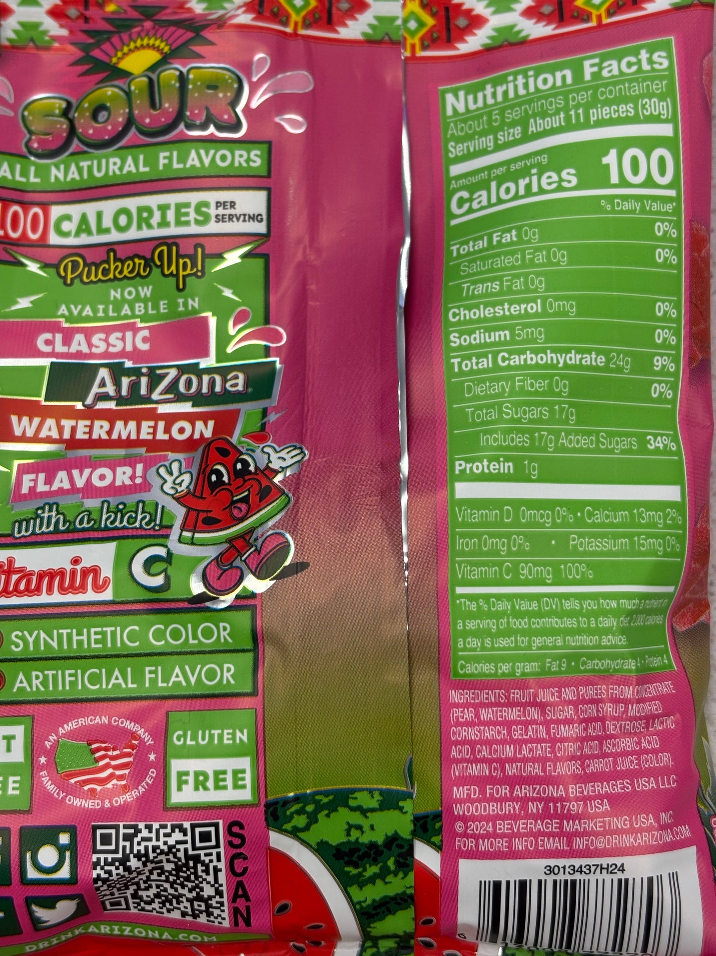 Arizona Sour Fruit Snacks Watermelon 142g