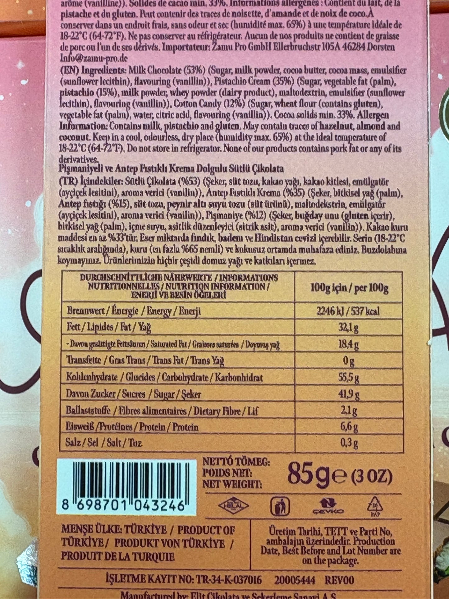 **TWO FOR $15** Dubai Angel Chocolate 85g