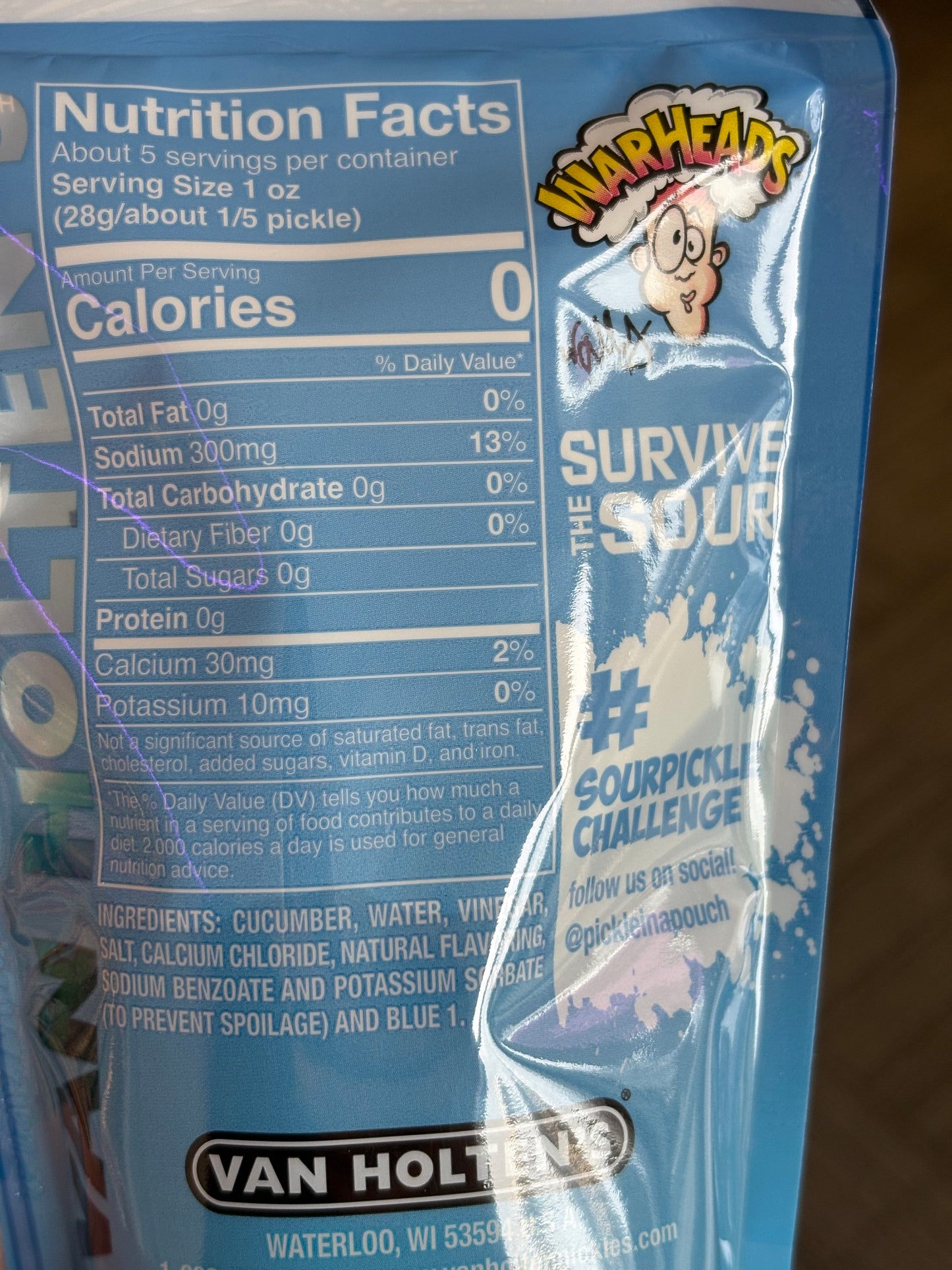 Van Holten’s Warheads Sour Blue Raspberry Pickle