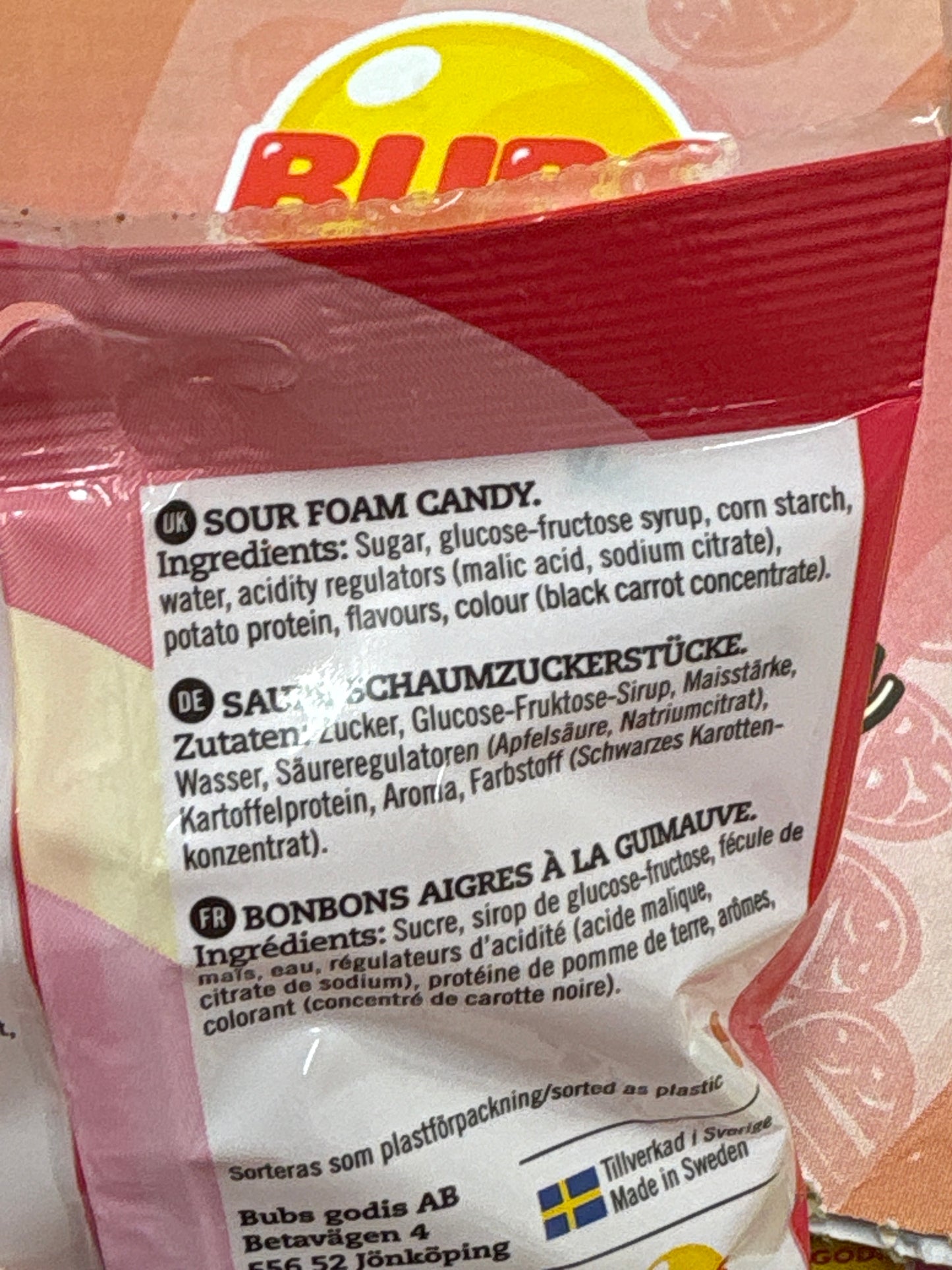 Bubs Goody Strawberry Vanilla Sour Ovals 90g