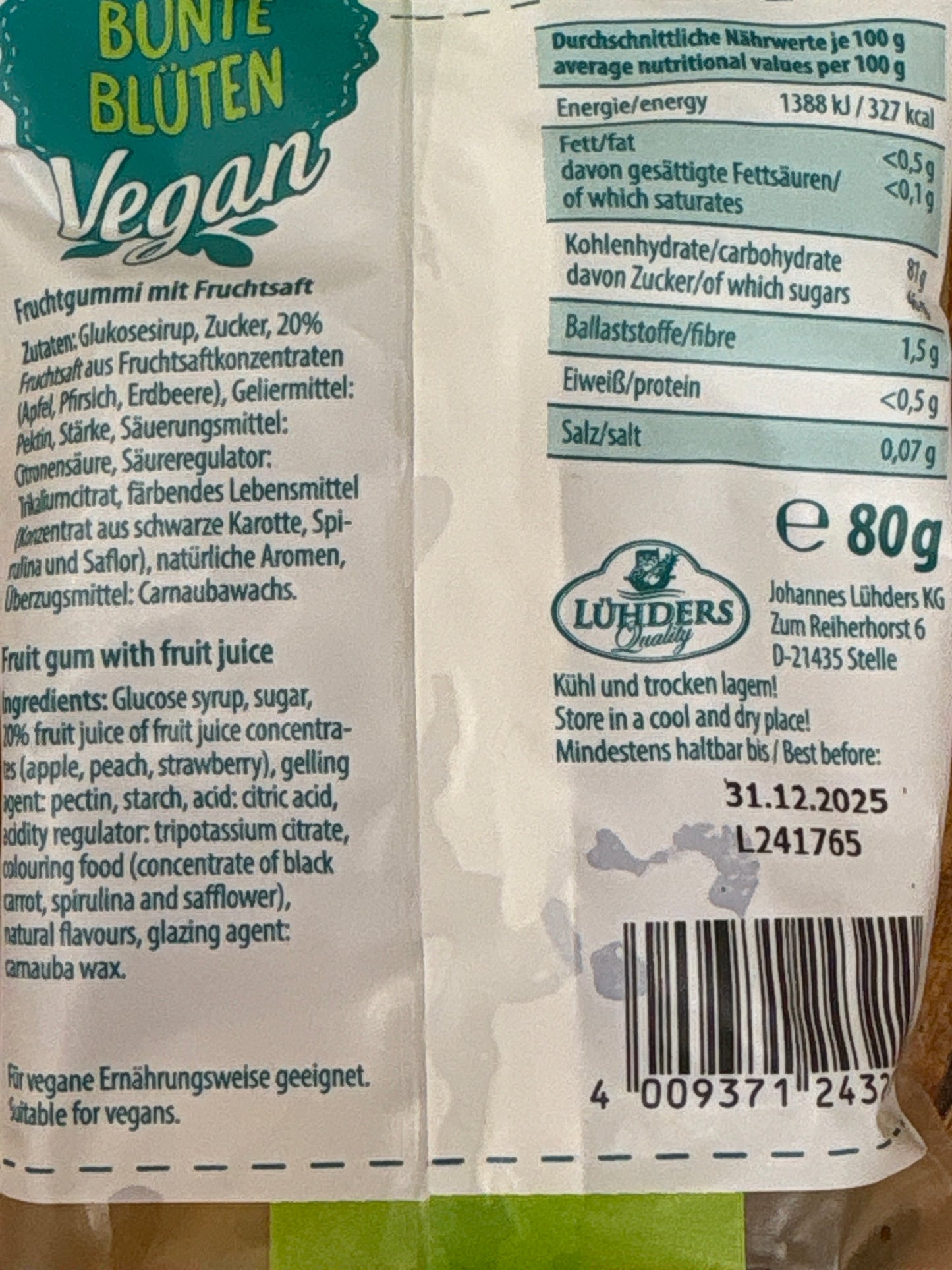 Lühders Mixed Fruit Gummies 80g