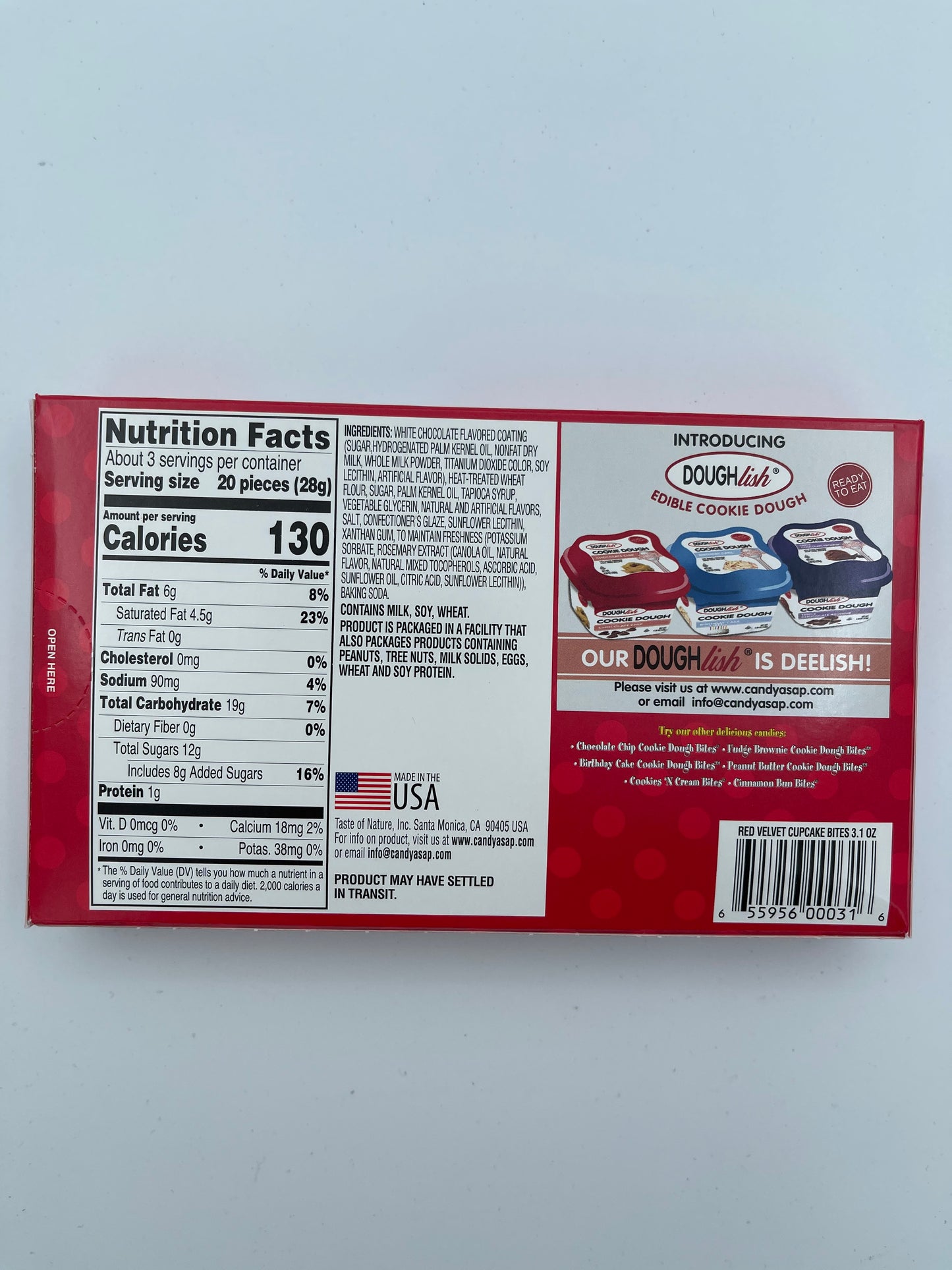 Cookie Dough Red Velvet Cupcake Bites Theatre Box 88g
