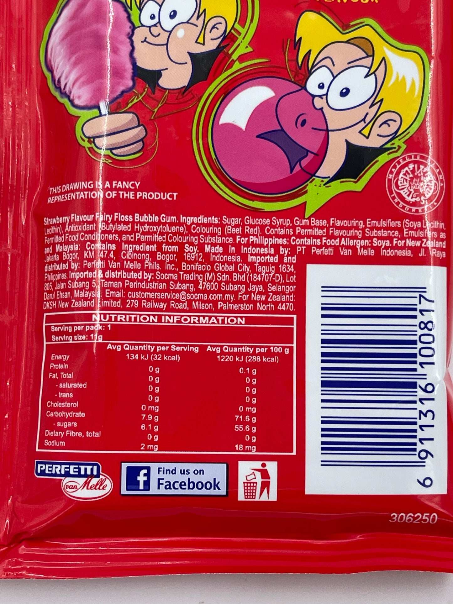 Chupa Chups Fairy Floss Bubble Gum 11g