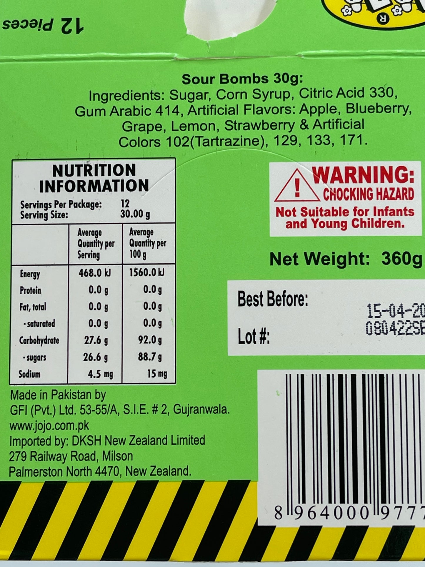 Sour Bombs Candy 30g