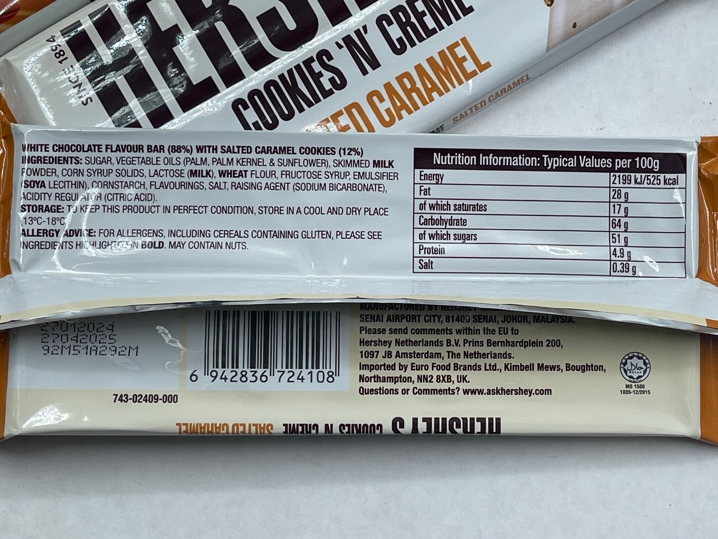 OVERSTOCK CLEARANCE Hershey’s Cookies ‘n’ Creme Salted Caramel 90g