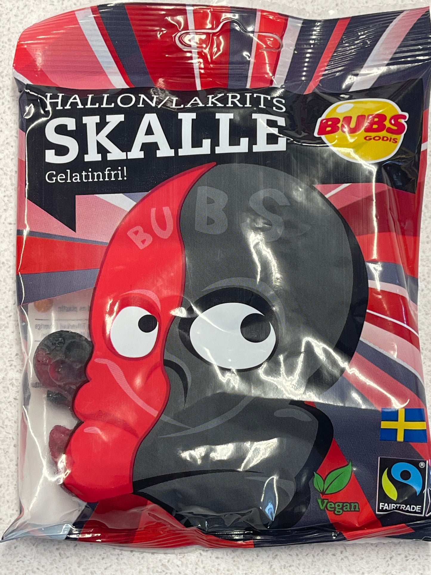 Bubs Raspberry Licorice Skulls 90g