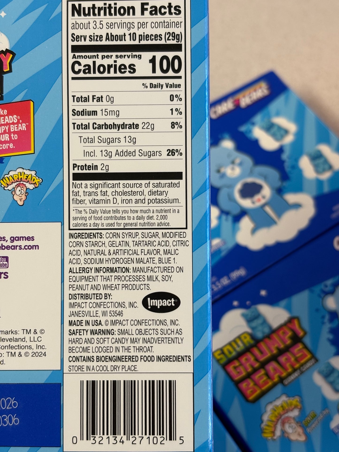 Warheads Sour Grumpy Bears Theatre Box 99g
