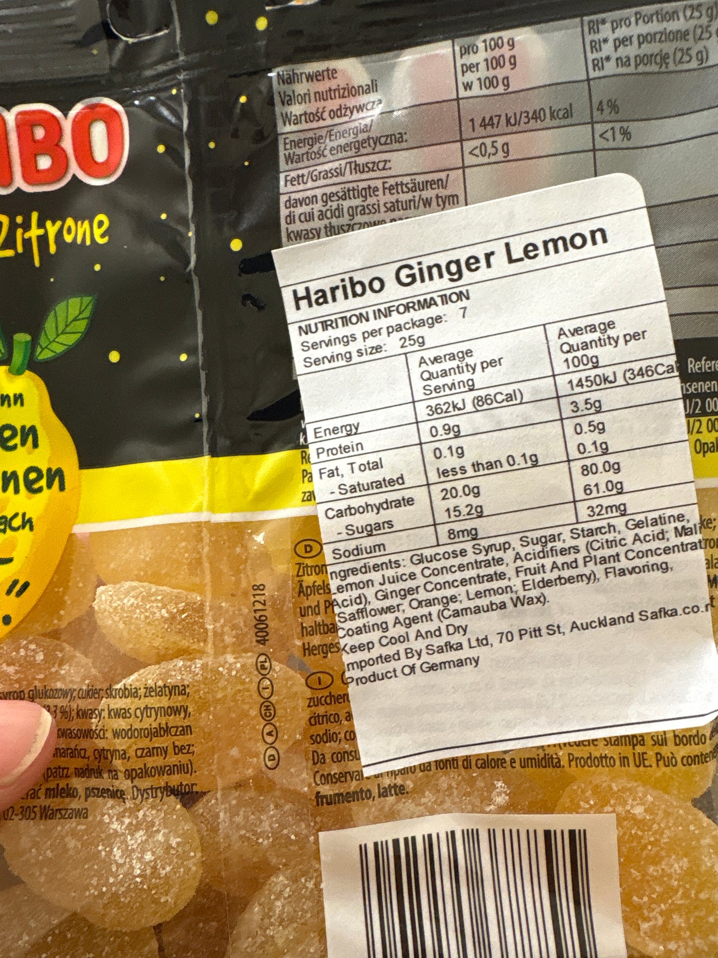 Haribo Ginger-Lemon 175g