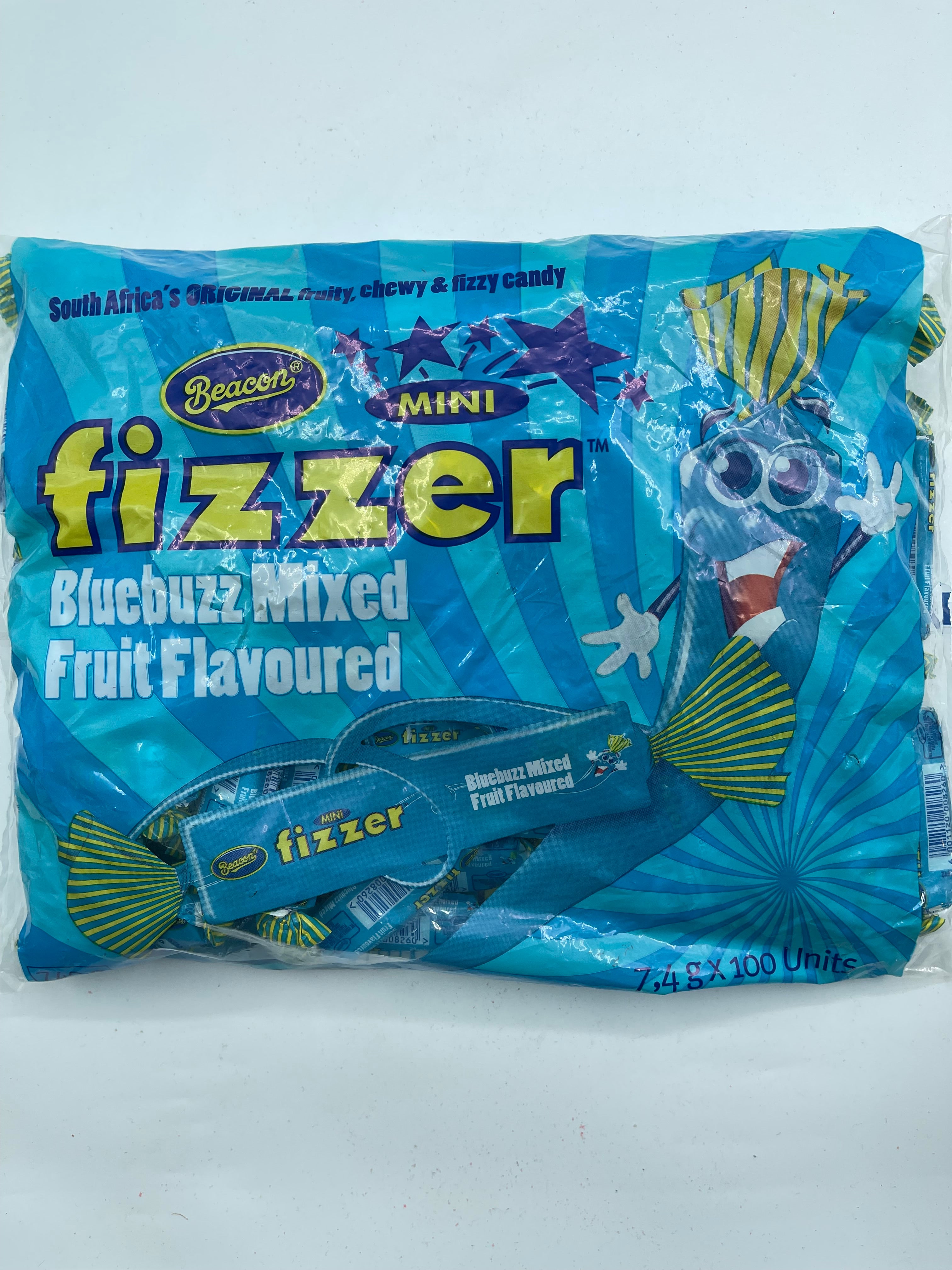 Beacon Mini Fizzer Bluebuzz Mixed Fruit Full Bag 100 X 7.4g – Sugar Boom