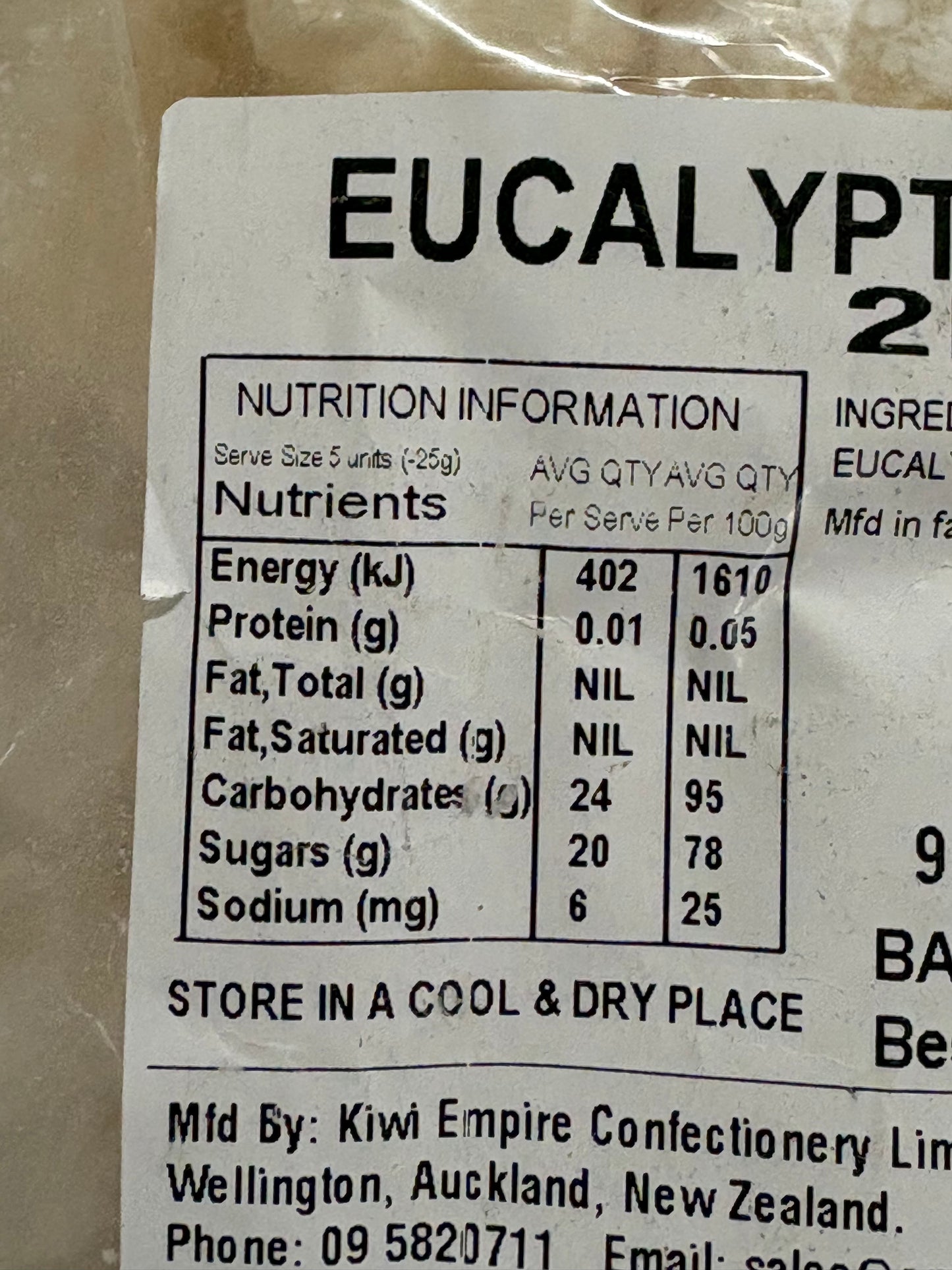 Empire Old Fashioned Eucalyptus Tablets 150g