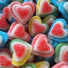 Gummy Sugared Triple Hearts 500g Clearance