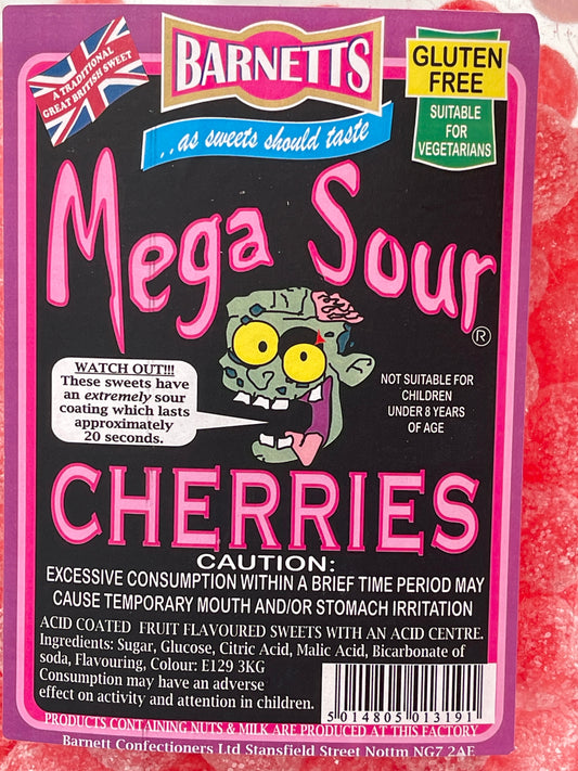 MEGA SOUR SWEETS - Barnetts * Cola * Apple* Watermelon * Bubblegum