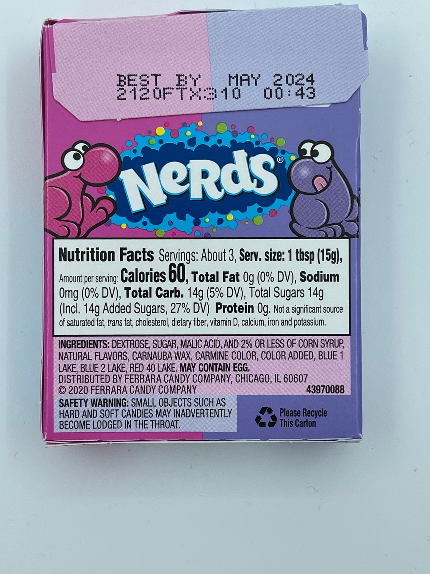 Nerds Grape and Strawberry Small Box 47g