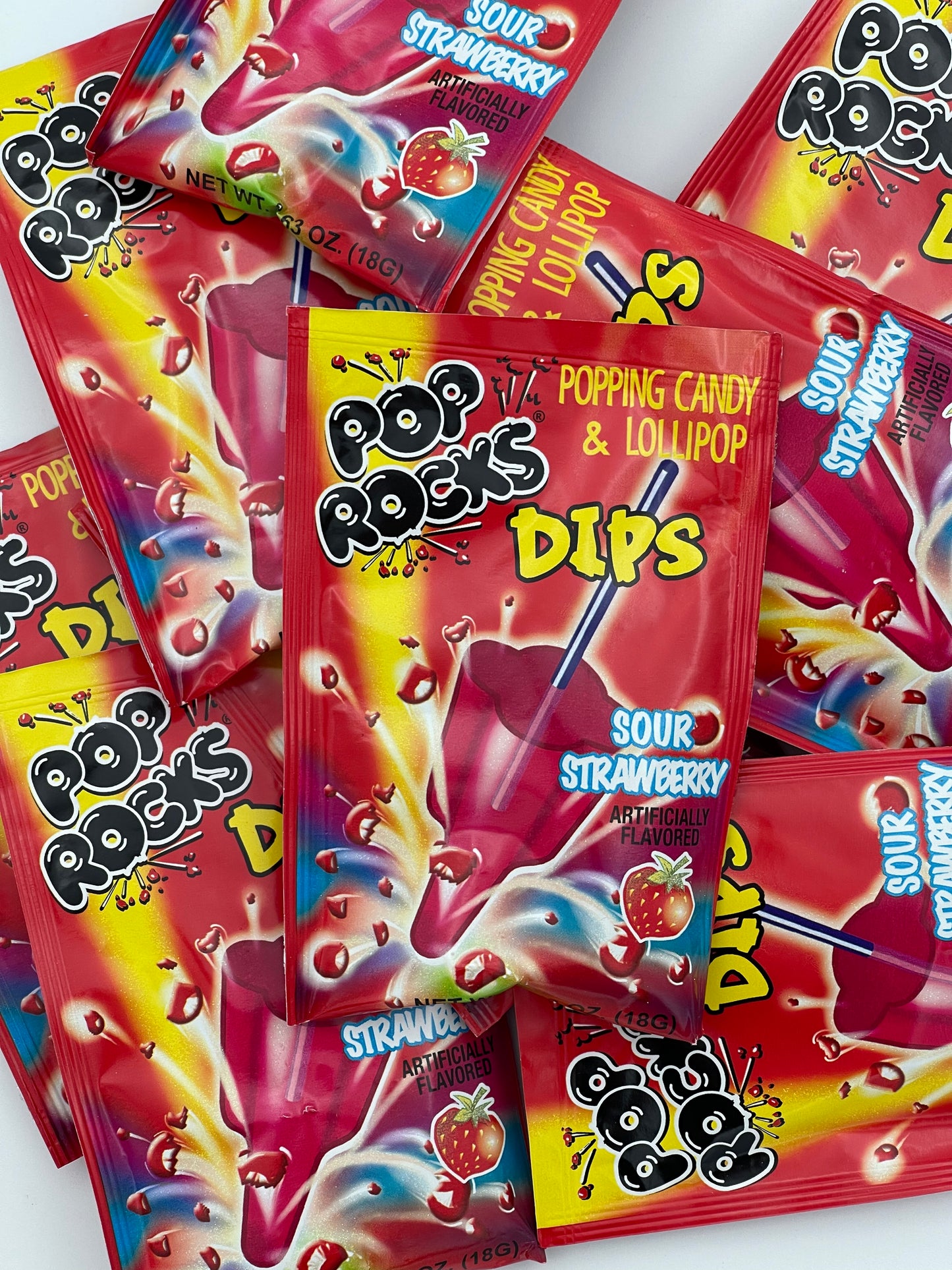 Pop Rocks Dips Sour Strawberry