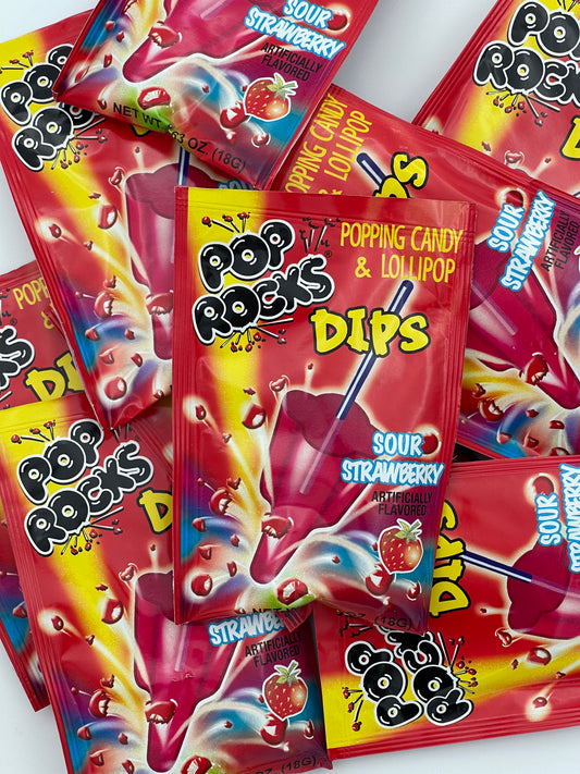 Pop Rocks Dips Sour Strawberry